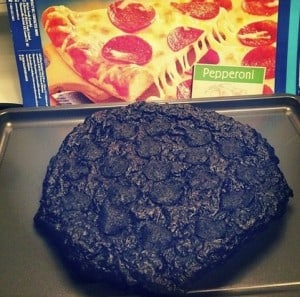 This person who forgot about his pizza