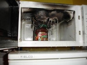 This person who used the wrong method to heat up choco spread